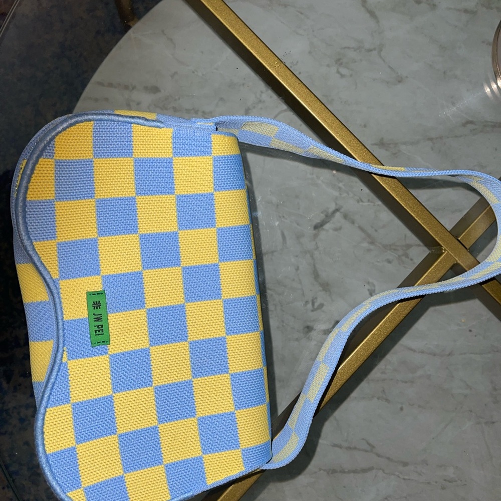 JW PEI Blue and Yellow Checkered Shoulder Bag